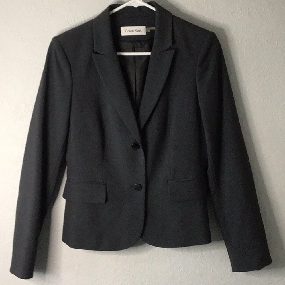 Calvin Klein Charcoal Blazer Sz 6